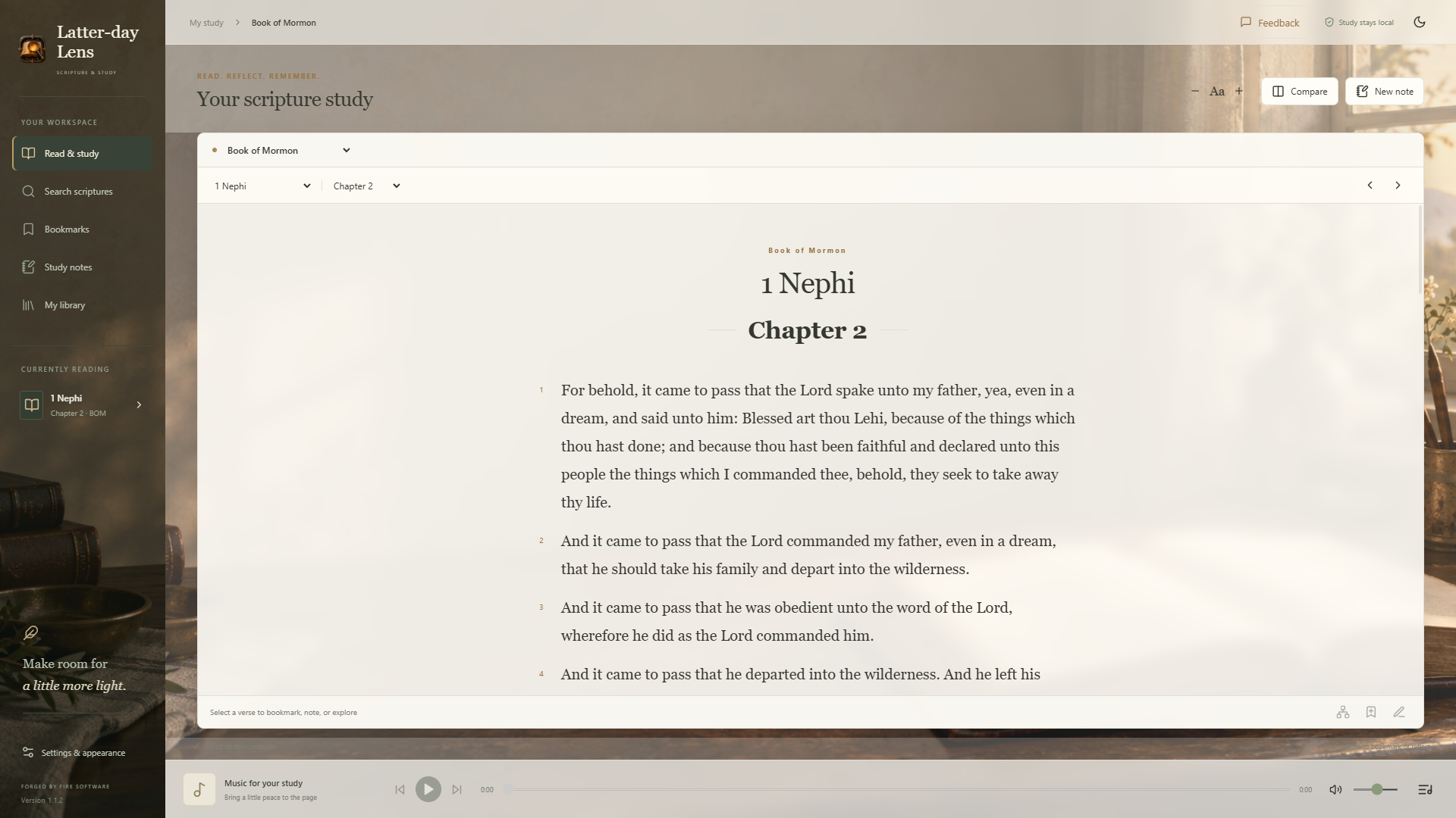 Latter-day Lens v1.1.2 scripture reader in the Classic appearance