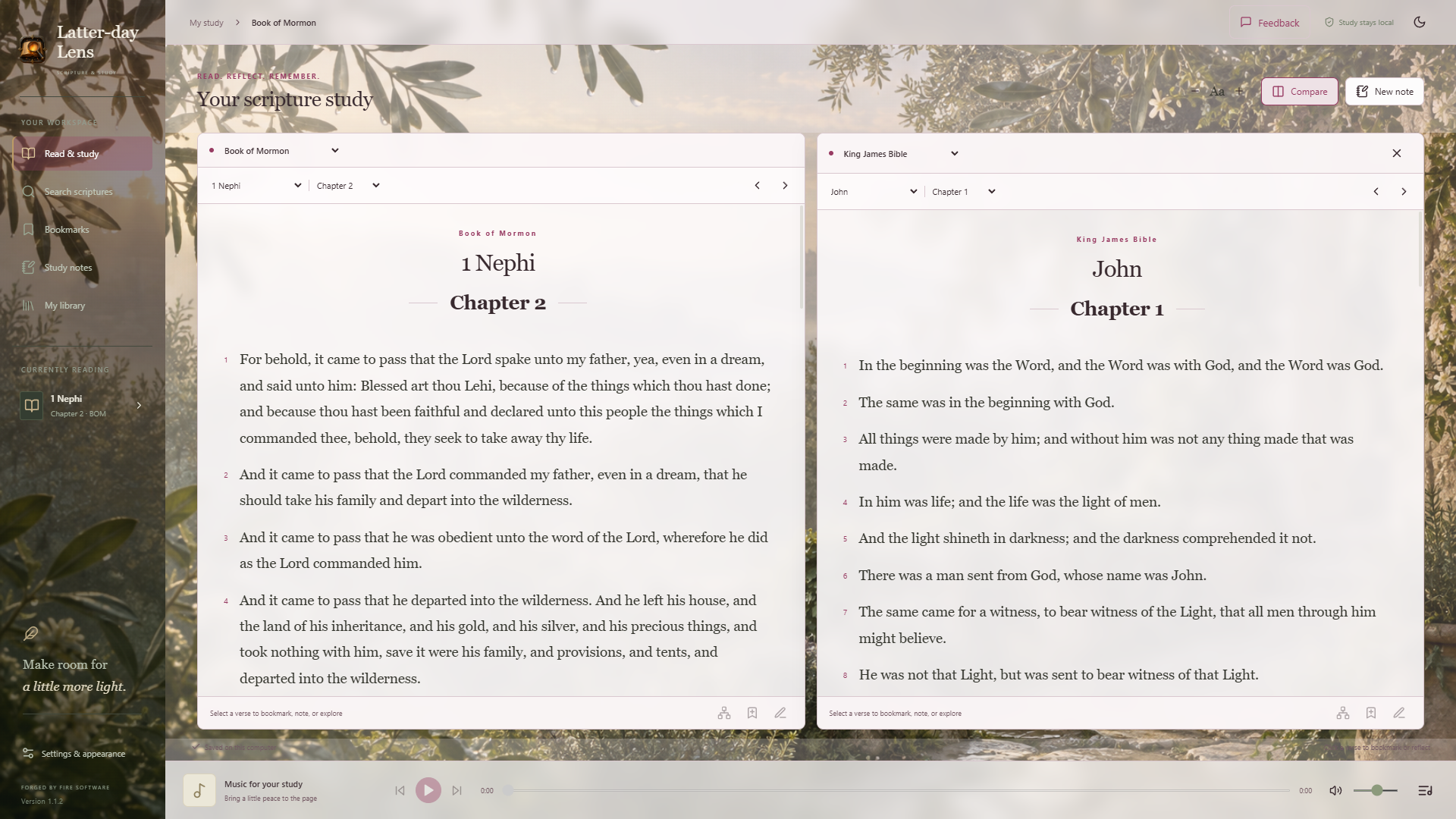 Latter-day Lens split study comparing scripture passages in the Garden appearance