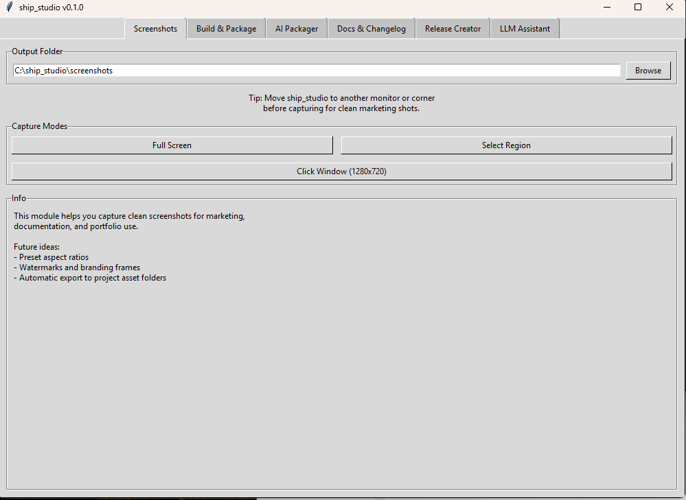Ship Studio screenshots module